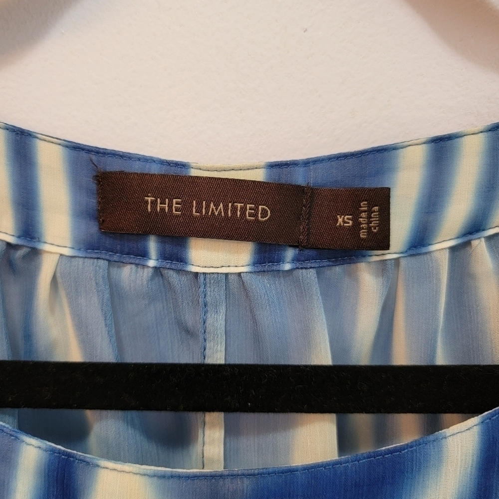 The Limited Blue and White Sheer Blouse Size XS - Picture 3 of 3